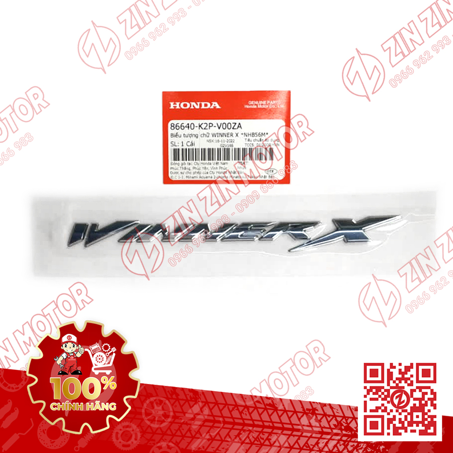 Tem chữ nổi winner x, chữ winner nổi 86640-k2p-v00za, 86640-k56-v60za, 86831-k56-v40za, 86831-k56-v90za chính hãng