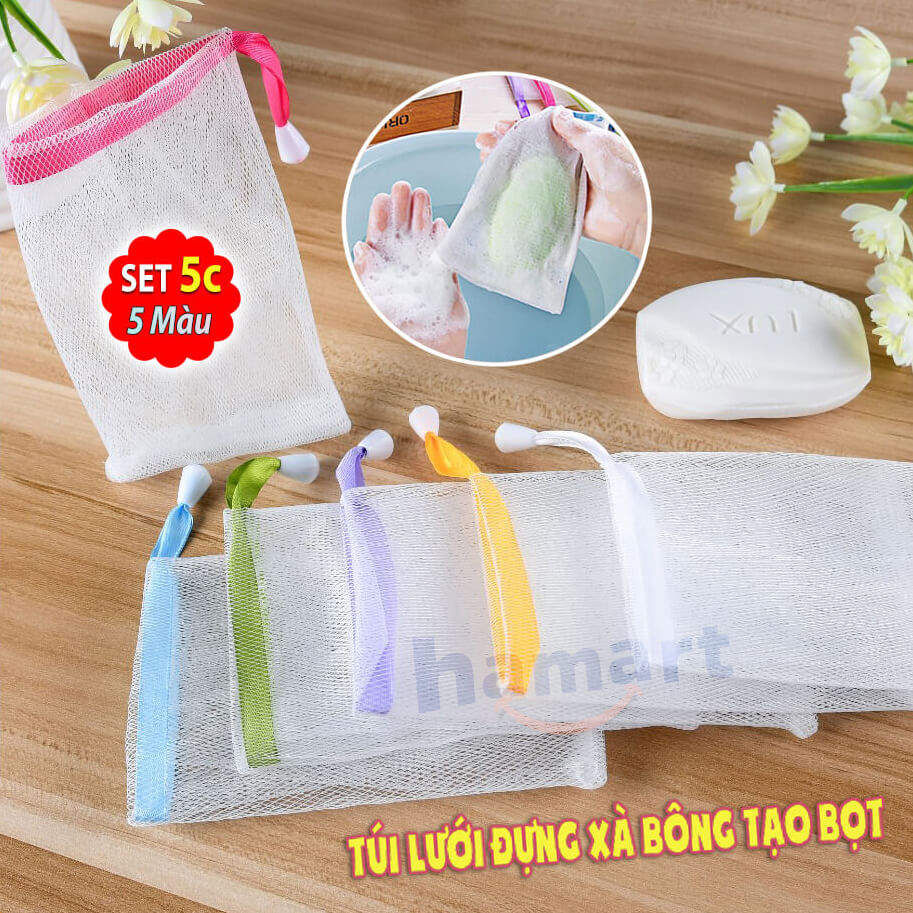 Hangable Handmade Soap Saver Bag Bath Shower Travel Foaming Mesh Net Cleansing Delicate Foam Network
