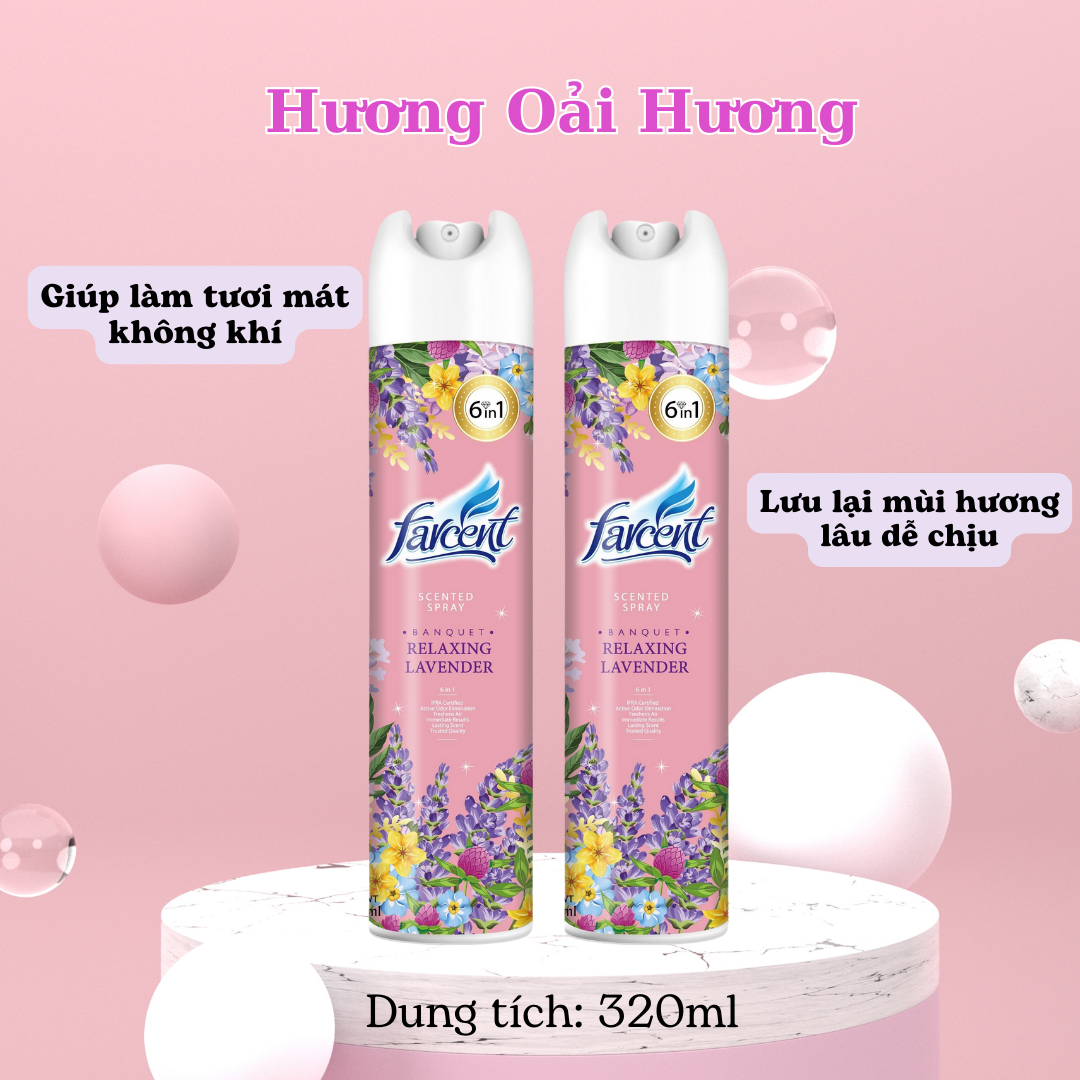 Nước hoa xịt phòng Farcent 320ml-Hương lavender