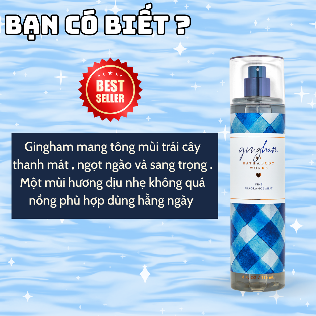 Body Mist Gingham Chính Hãng , Bath and Body Work Gingham Chính Hãng