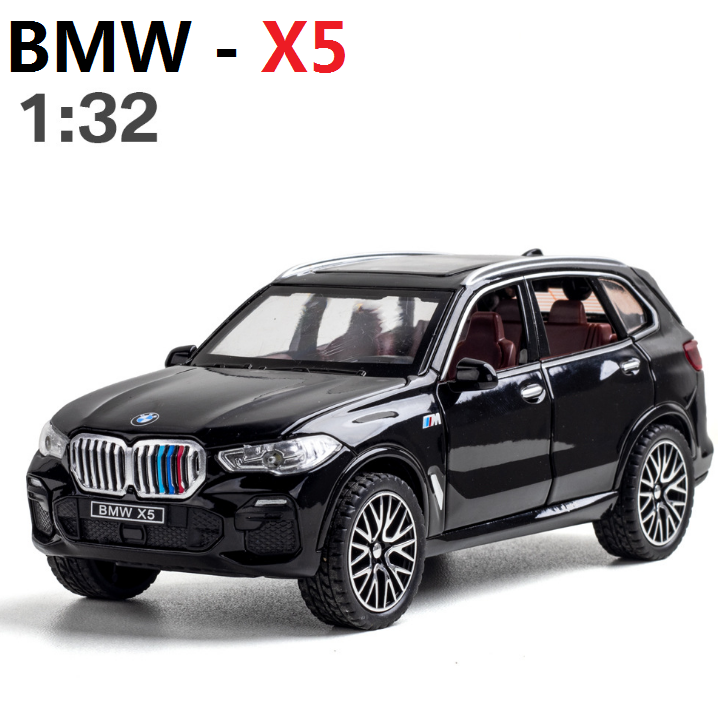 Mô hình xe ô tô BMW X5 tỉ lệ 1:32 xe bằng kim loại mở các cửa có âm thanh và đèn xe đồ chơi trẻ em