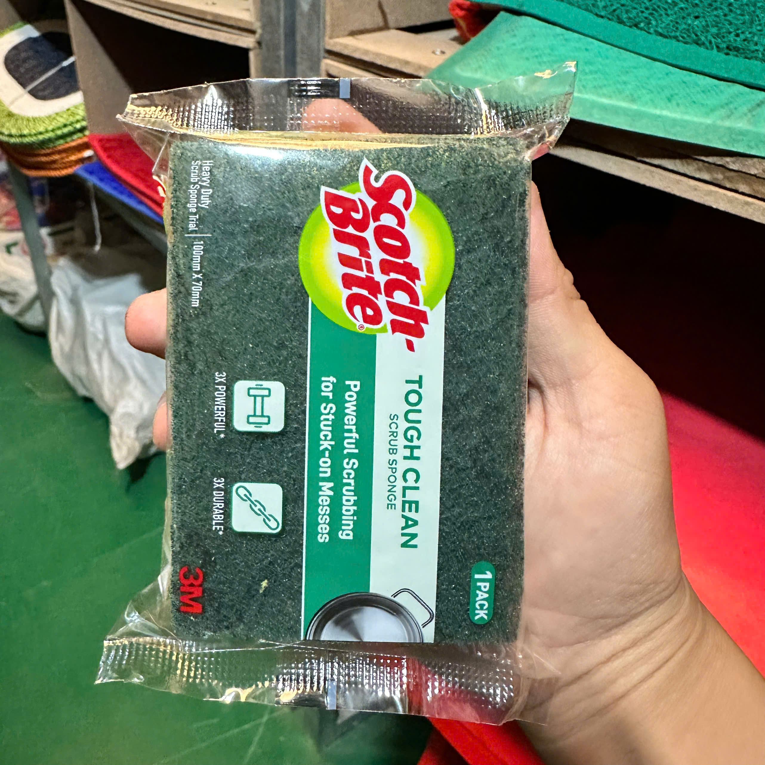 Mút xốp rửa chén siêu sạch 3M có mút, hình chữ nhật 100mm x 70mm