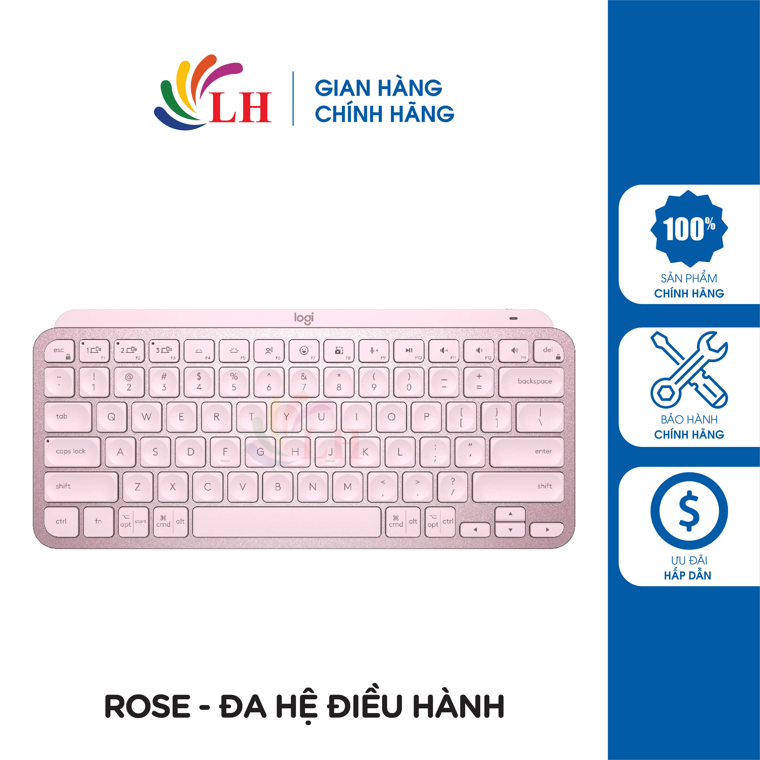 Bàn phím không dây Logitech MX Keys Mini - Hàng chính hãng - Nhỏ gọn, dễ sử dụng, kết nối đa thiết bị