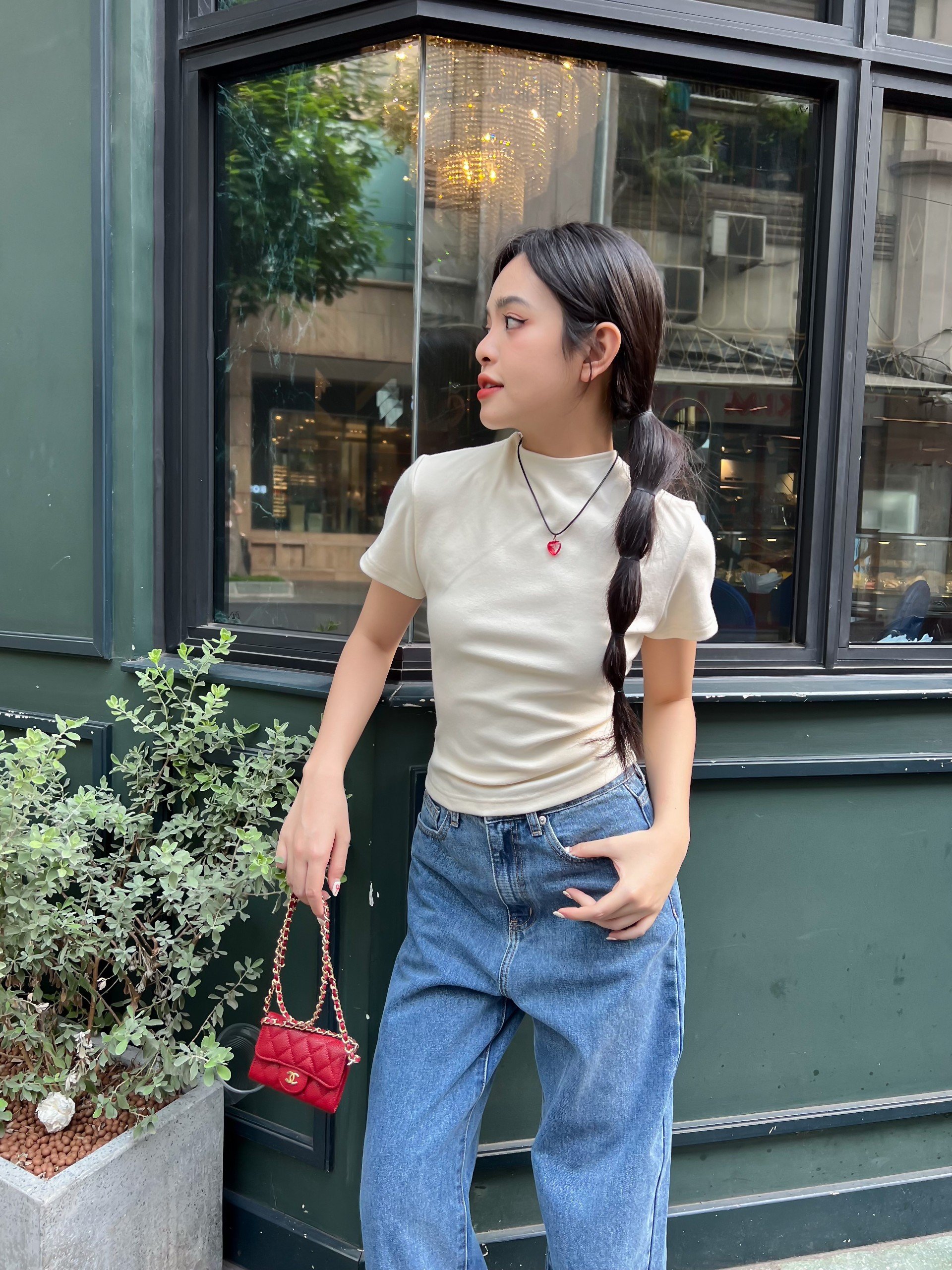 KIDO Áo croptop thun len nơ lưng EMMA TOP