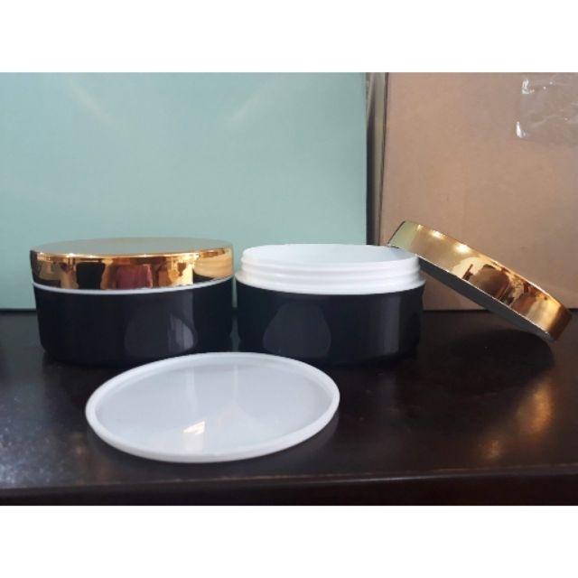 Hủ Đựng Kem Body Cao Cấp 200G Thân Đen Nắp Vàng