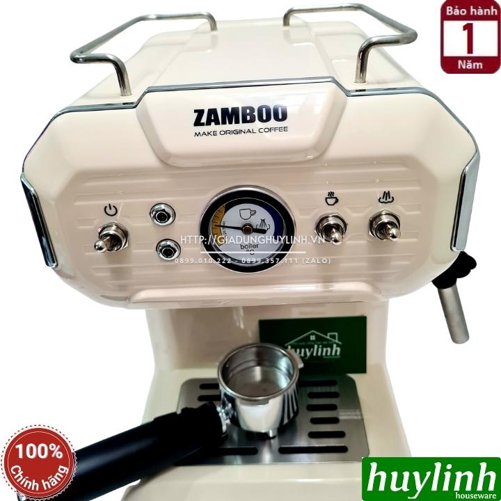 Máy pha cà phê Espresso Zamboo ZB-92CF - Tặng 500gr cafe [Kem - Đỏ]