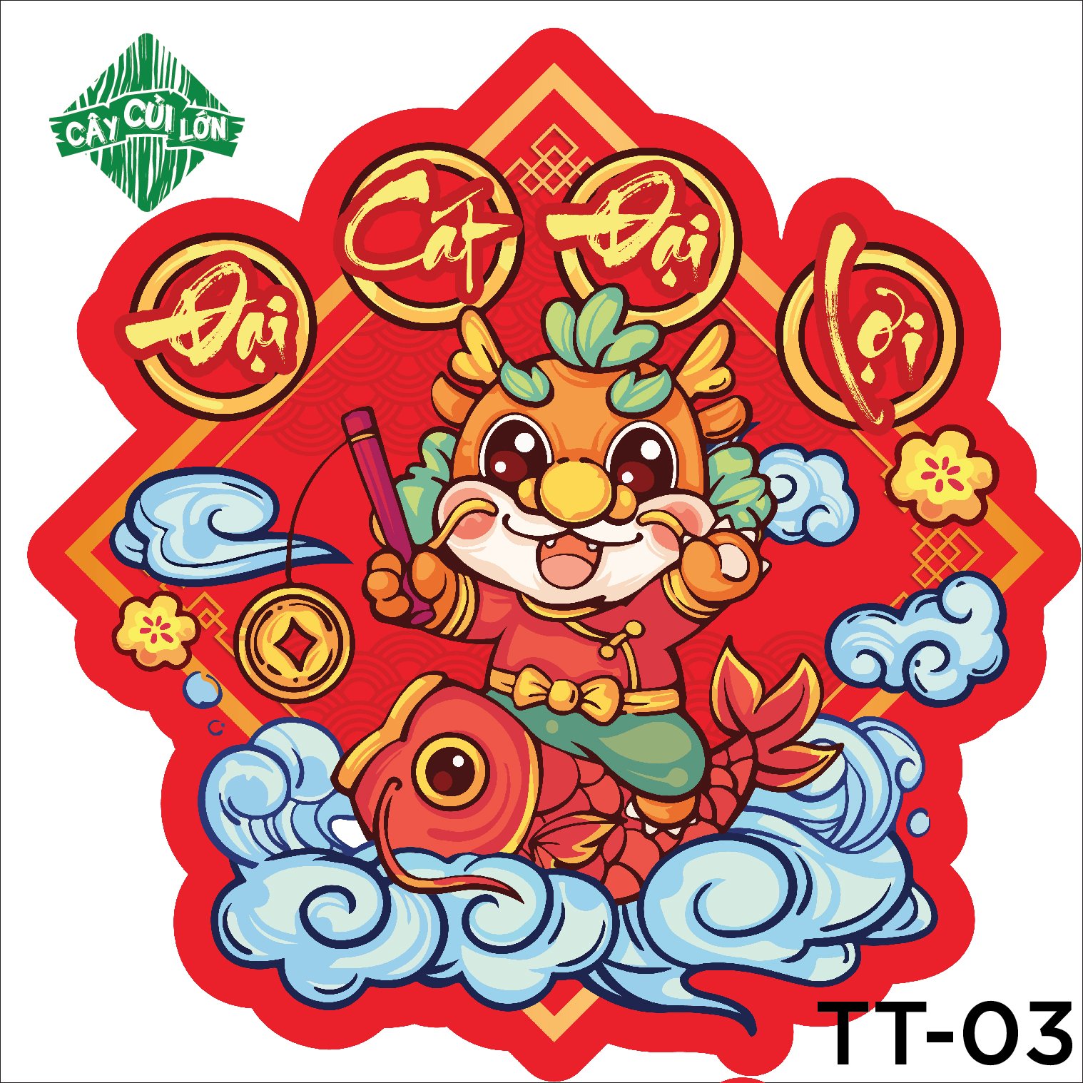 SET 10 TẤM TEM TẾT 8.5X8.5CM