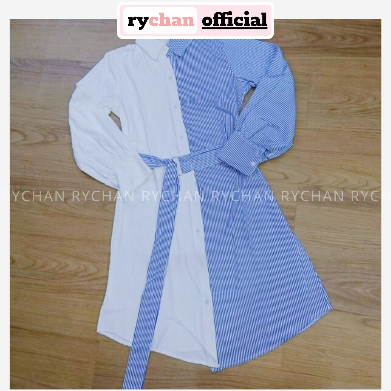 [ẢNH THẬT CUỐI] DS643 - Đầm Suông Phối Sọc Kèm Belt