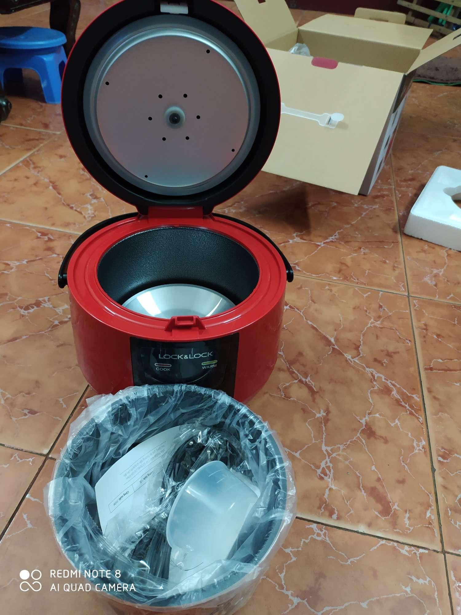 Nồi Cơm Điện Mini Dung Tích 1 lít Màu Đỏ Lock&Lock EJR431 (cam kết hàng chuẩn, y hình)