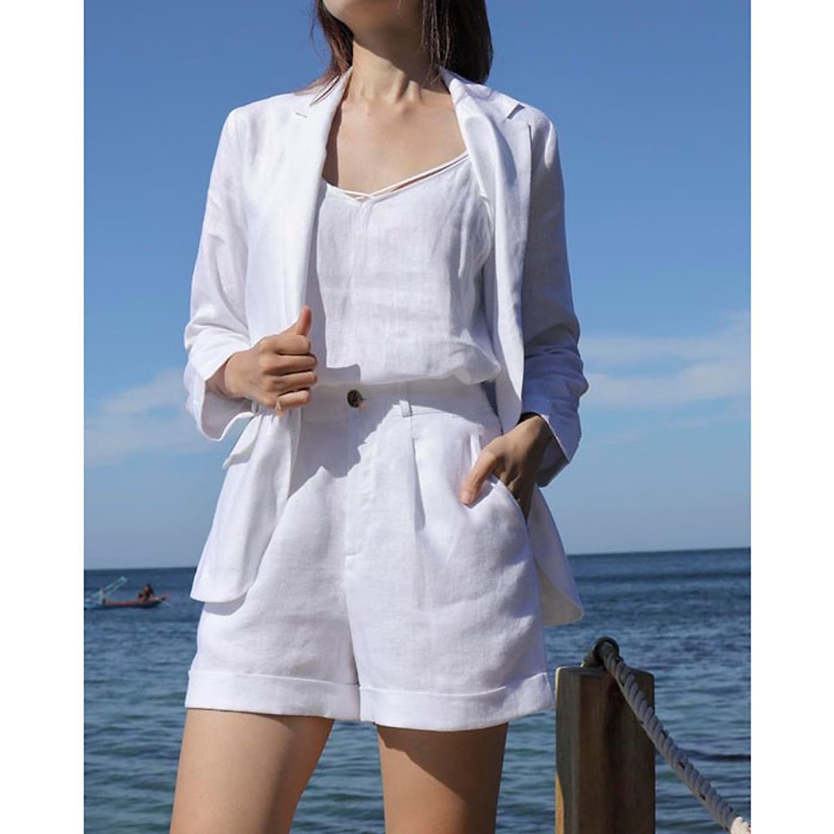 Áo vest blazer Linen nữ tay dài ve vuông túi bổ nắp trẻ trung chất vải Linen bột Premium có 9 màu lựa chọn