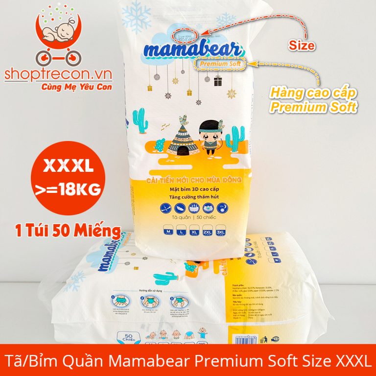 Tã quần Mama Bear Mamabear combo 50 miếng đủ size