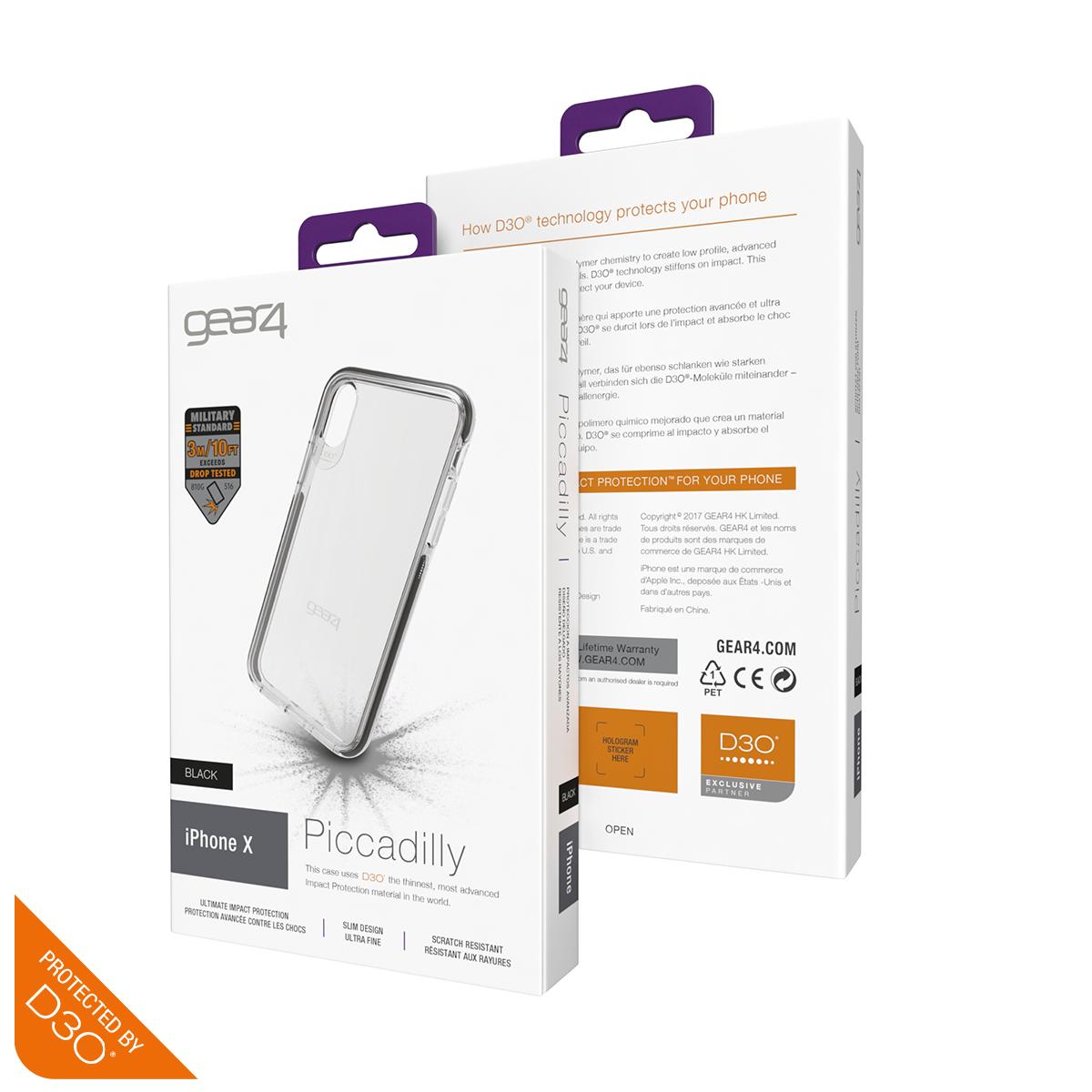 Ốp Lưng Chống Sốc Gear4 D3O Piccadilly 3m Cho iPhone X/Xs