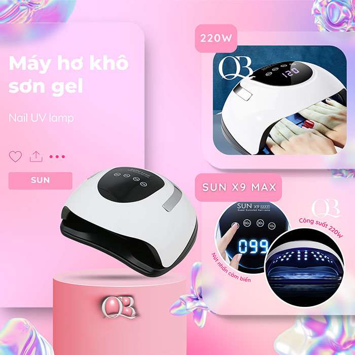 Máy hơ gel (máy sấy gel) đèn led 48W-220W SUN 5 - SUN X9 MAX (bảo hành 30 ngày)