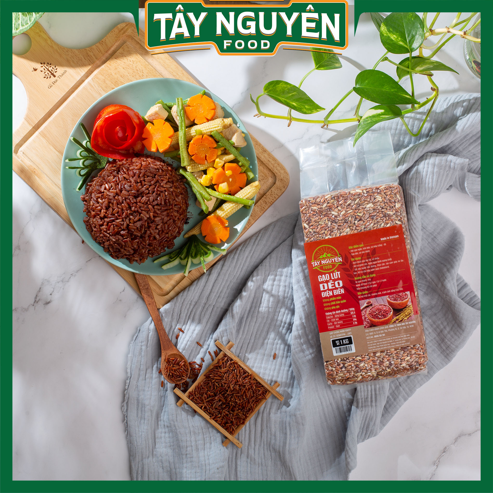 Gạo lứt dẻo Điện Biên healthy Tây Nguyên Food - Việt Nam 1kg