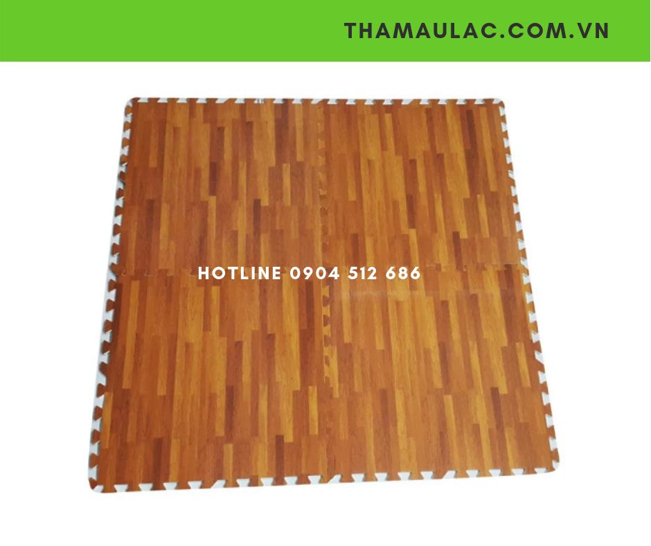 Thảm xốp trải sàn vân gỗ đậm 60x60cn
