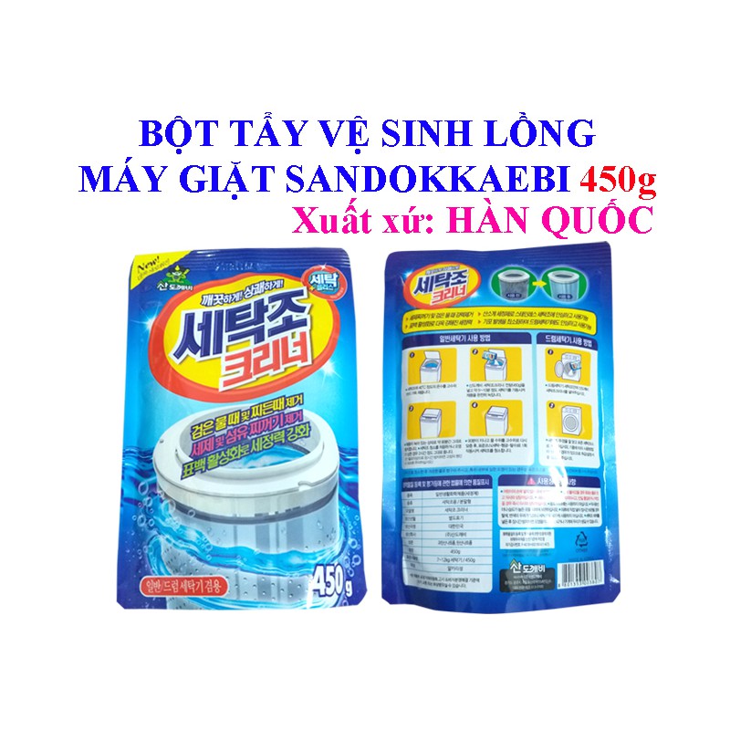 [Hoàn Tiền 8%]Combo 2 gói bột tẩy lồng máy giặt Hàn Quốc 450 gram