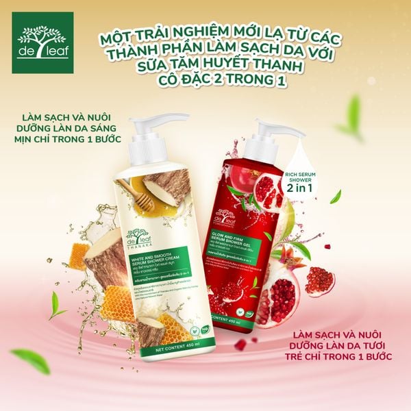 Sữa Tắm Dưỡng Sáng Da Deleaf 450ml