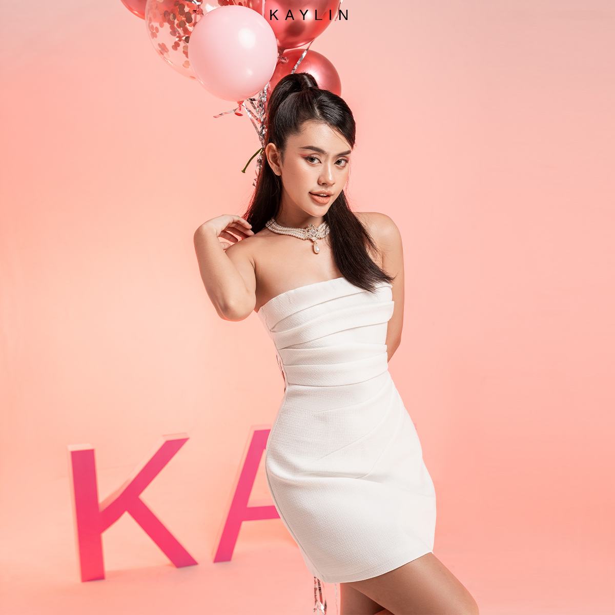 Đầm cúp xếp eo N1821 - KAYLIN