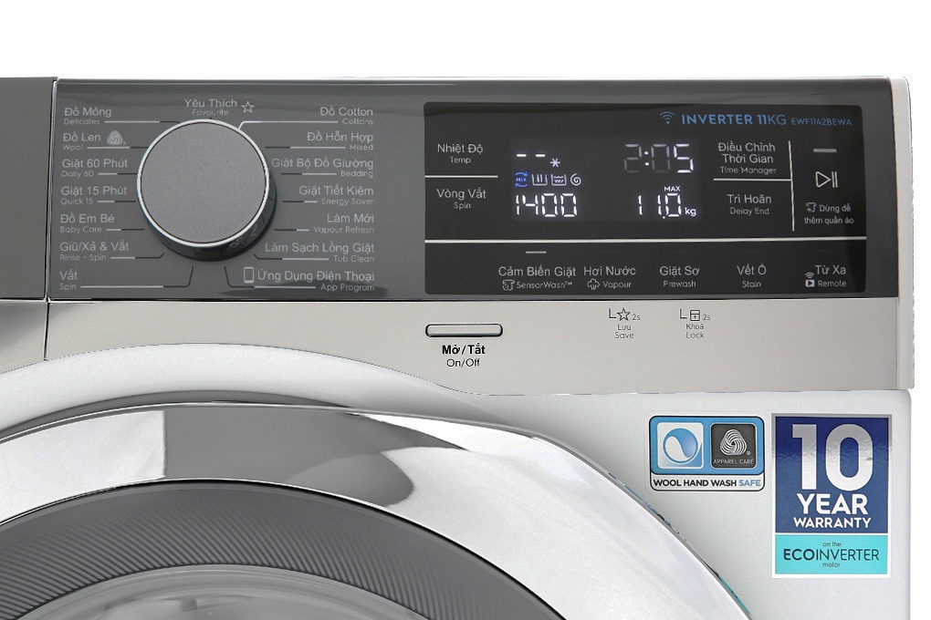 [Trả góp 0%]Máy giặt Electrolux 11kg lồng ngang EWF1142BEWA