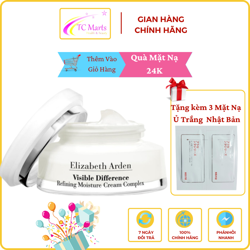 Kem Dưỡng Ẩm Elizabeth Arden Visible Different Refining Moisture Cream Complex Sáng Da Chống Lão Hóa 75ml - TCMarts