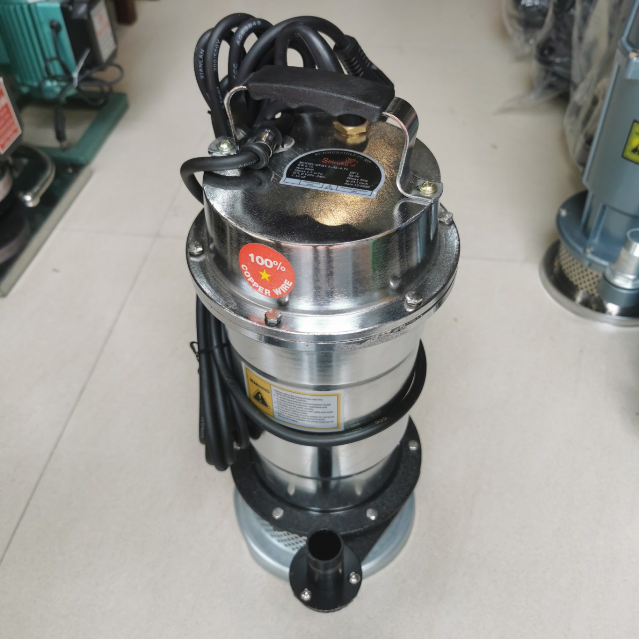 Máy Bơm Chìm Bơm Tõm INOX 370W 220V 100% Dây Đồng