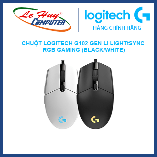 Chuột Logitech G102 Gen II Lightsync RGB Gaming (Trắng/Đen)