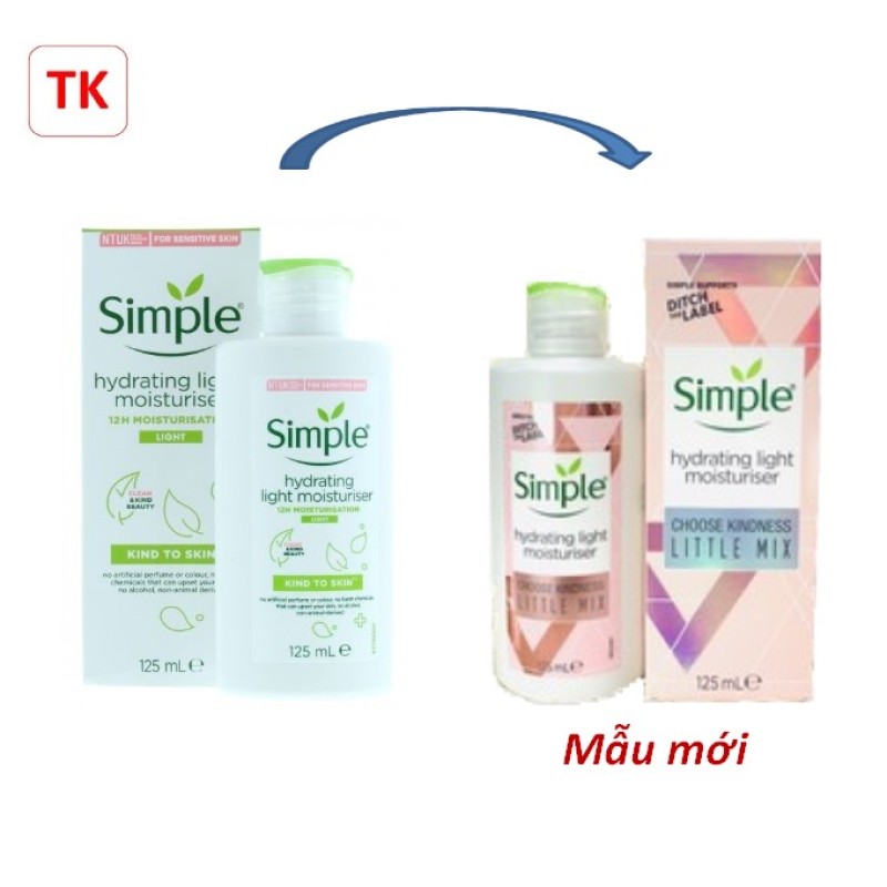(Chính hãng) Kem Dưỡng Da Simple x Little Mix Hydrating Light Moisturiser 125ml- mẫu mới 2021 giá rẻ