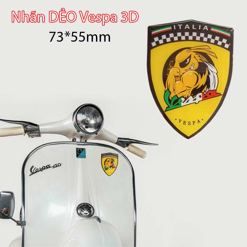 Nhãn dán logo Vespa 3D cho Piaggio Vespa Gts Gtv Lx Lxv 125 250 300 Ie Super