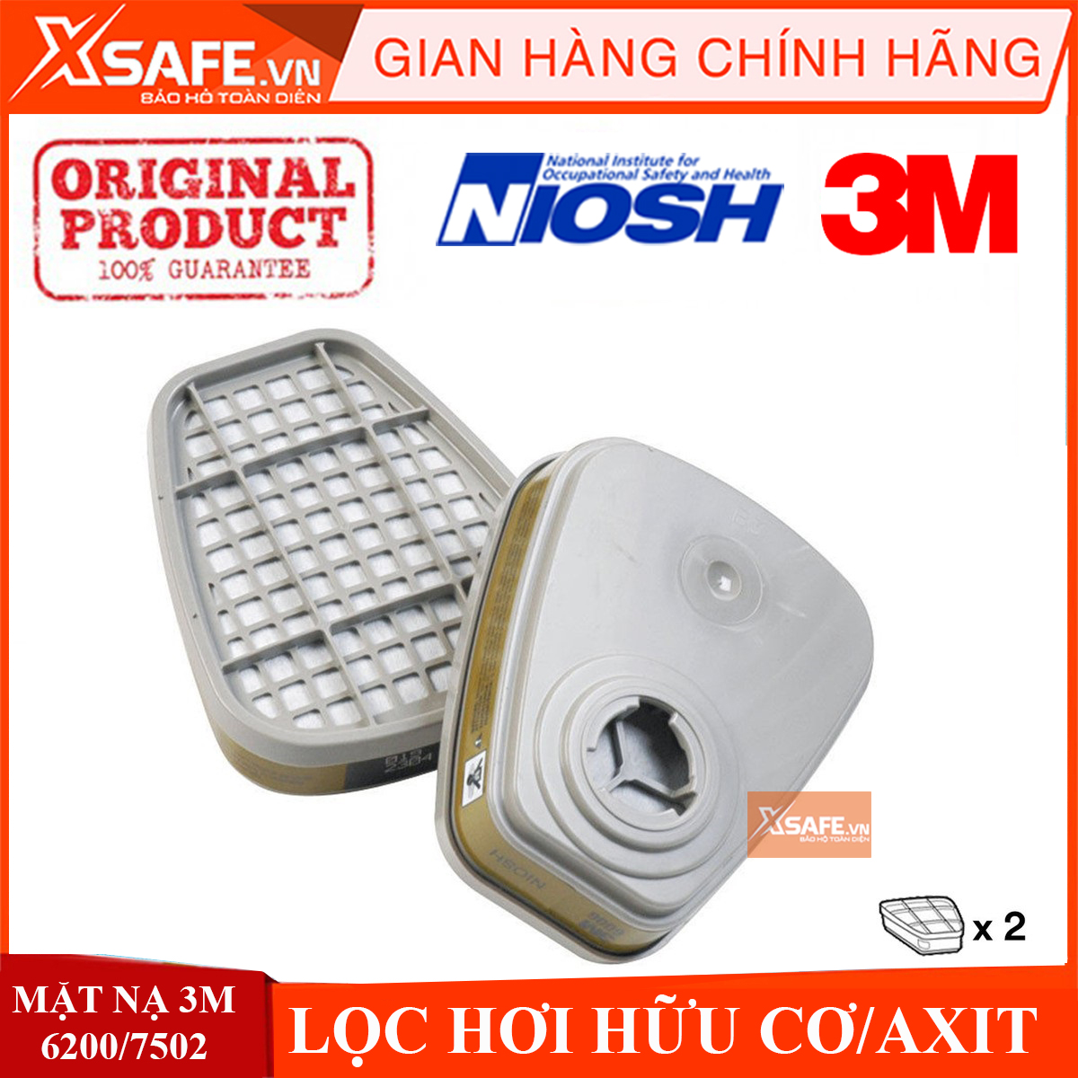 Phin lọc 3m 6006phin lọc hơi hóa chất hữu cơaxit dùng cho mặt nạ 3m 6200, 3m 7502, 3m 6800