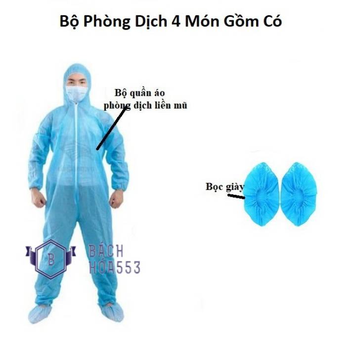 Bộ đồ bảo hộ y tế phòng chống dịch – Đồ bảo hộ – Quần áo bảo hộ – Bộ bảo hộ y tế 7 món – Bộ đồ bảo hộ y tế 4 món BH938