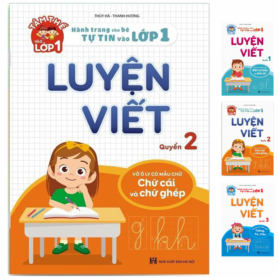 Combo 3 Sách Luyện Viết Cho Trẻ Em - Bộ Sách Tâm Thế Chuẩn Bị Vào Lớp 1 - Hành Trang Cho Bé Vào Lớp 1