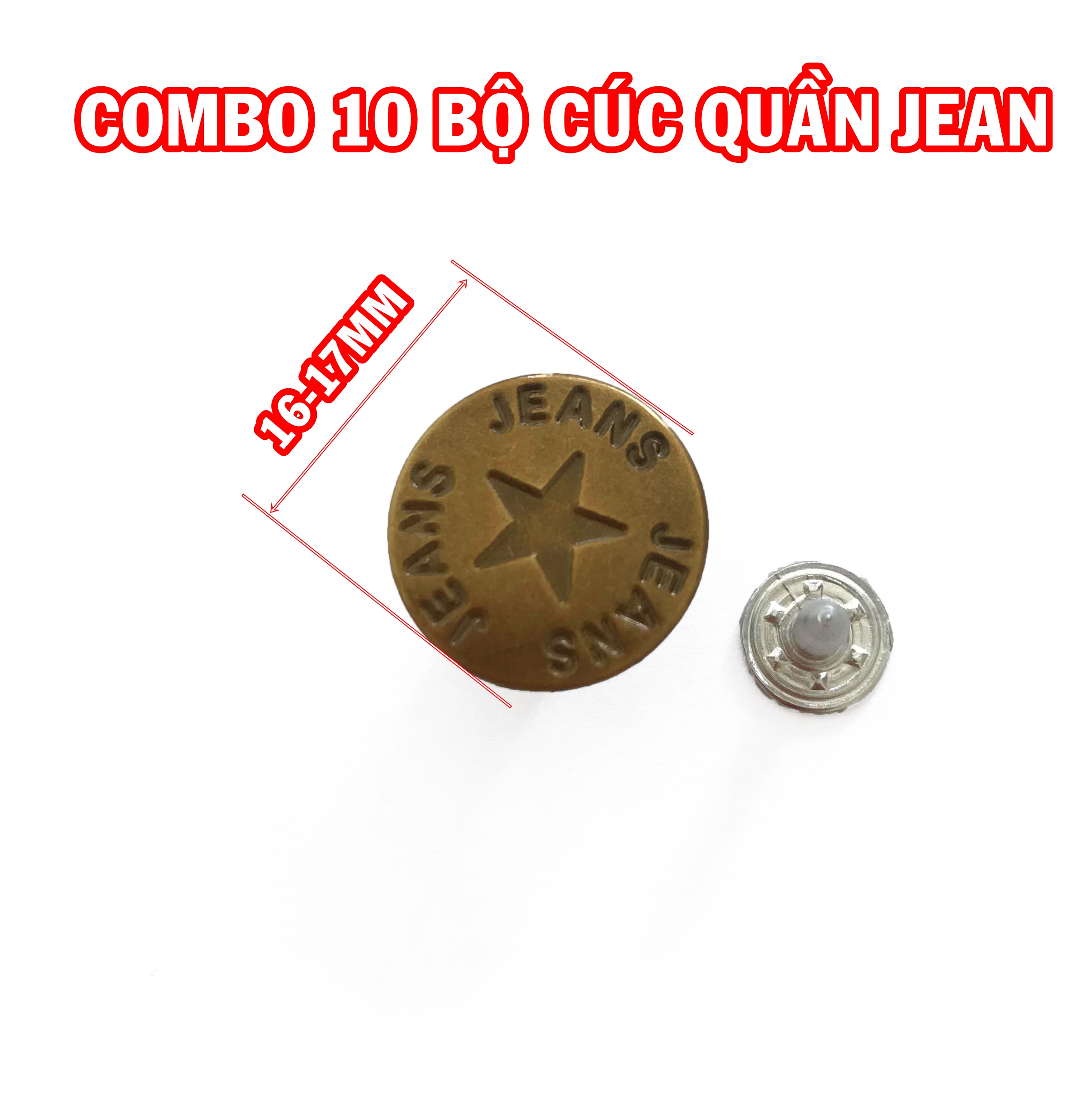 [HN] Combo 10 nút đóng quần jean - cúc quần bò