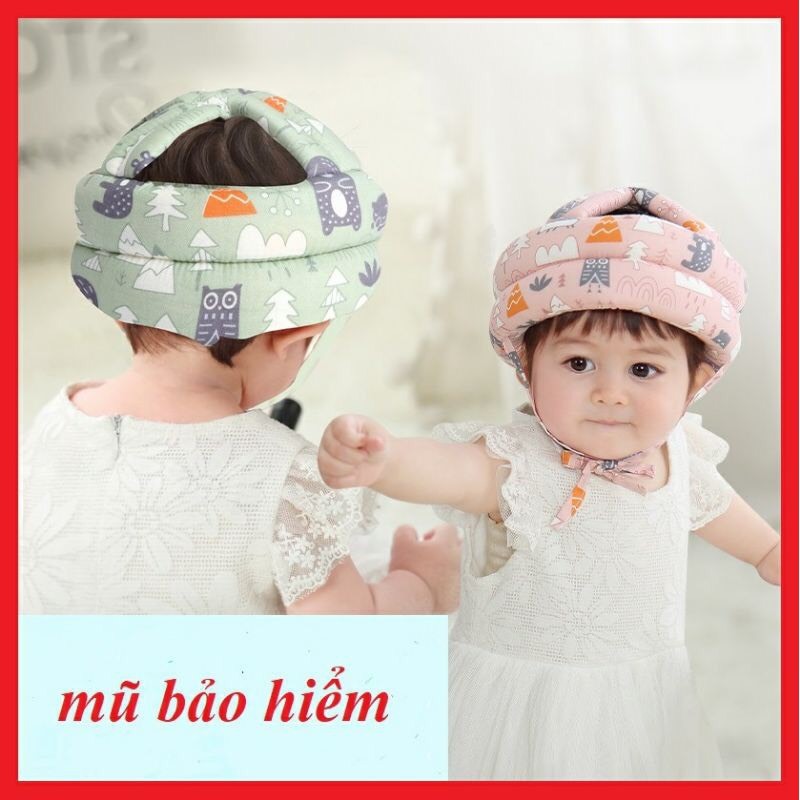 Mũ bảo vệ đầu cho bé nhiều họa tiết đáng yêu