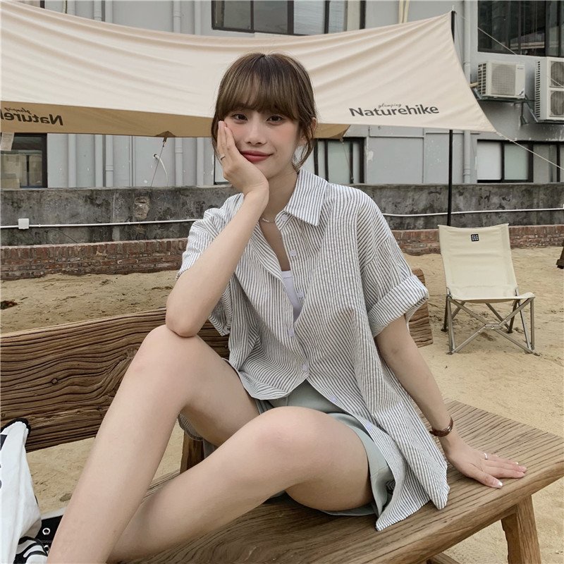 Áo sơ mi nữ kiểu form rộng công sở hàn quốc SM006