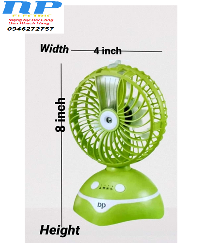 QUẠT SẠC PHUN SƯƠNG DP 7623 SIÊU MÁT USB
