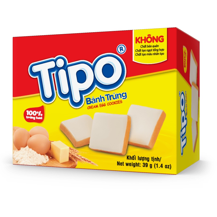 Combo Bánh Trứng TIPO Kem Sữa 39G