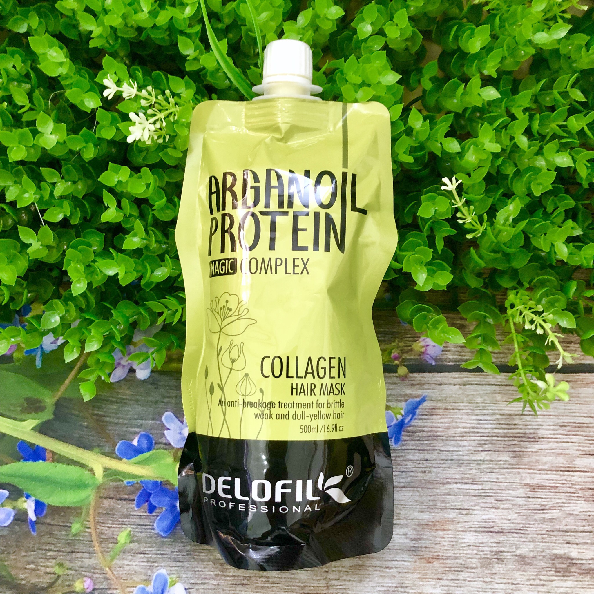 [Tặng mũ trùm]DẦU Ủ TÓC COLLAGEN DELOFIL ARGANOIL PROTEIN SIÊU MƯỢT 500ML