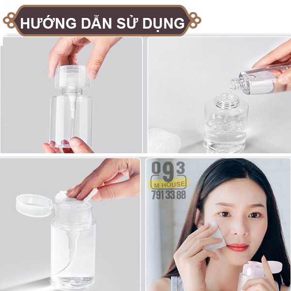 Chai Lọ Chiết Mỹ Phẩm Toner Có Nút Nhấn Lọ Chiết Tẩy Trang BHA 150ml