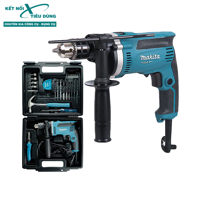 Máy khoan búa 26 phụ kiện makita m8103kx2b 430w - kết nối tiêu dùng