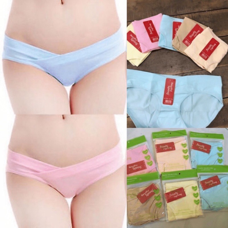 Quần lót bầu cotton kháng khuẩn cạp chéo co dãn, mỗi quần chip bầu túi zip( Giao ngẫu nhiên )