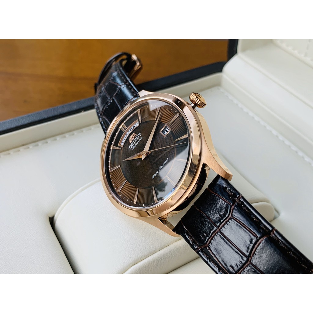 [HCM]Đồng Hồ Nam Orient Automatic FEV0V002TH MÀU CÀ PHÊ CỰC ĐẸP