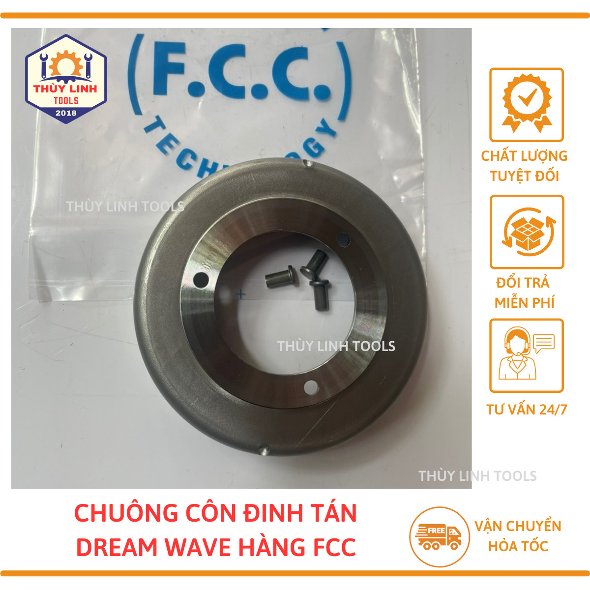 Chuông côn dream/wave, chuông côn kèm đinh tán xe máy dream/wave hàng fcc thùy linh tools