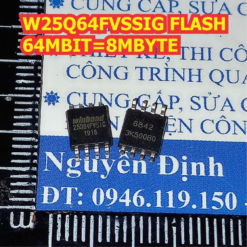 W25q64 25q64 w25q64fvsig w25q64jvsiq ic chip nhớ flash 64mbit=8mbyte sop-8 kde1286