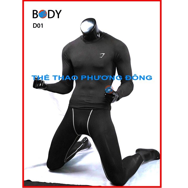 Bộ quần áo giữ nhiệt nam, quần tập gym combatpro giữ nhiệt, áo thun dài tay body lót trong bóng đá