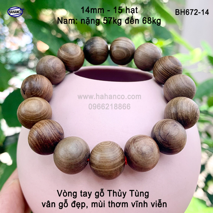 Vòng tay gỗ Thủy Tùng - Đắc Tài/Đắc Lộc/ Đắc Bình An - Thơm nức - BH672 - HAHANCO