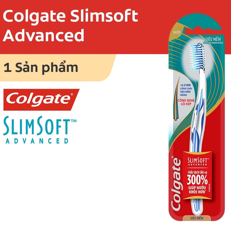 [HCM ship 2h] Bàn chải đánh răng Colgate Slimsoft Advanced lõi kép siêu mềm mảnh (Màu ngẫu nhiên)