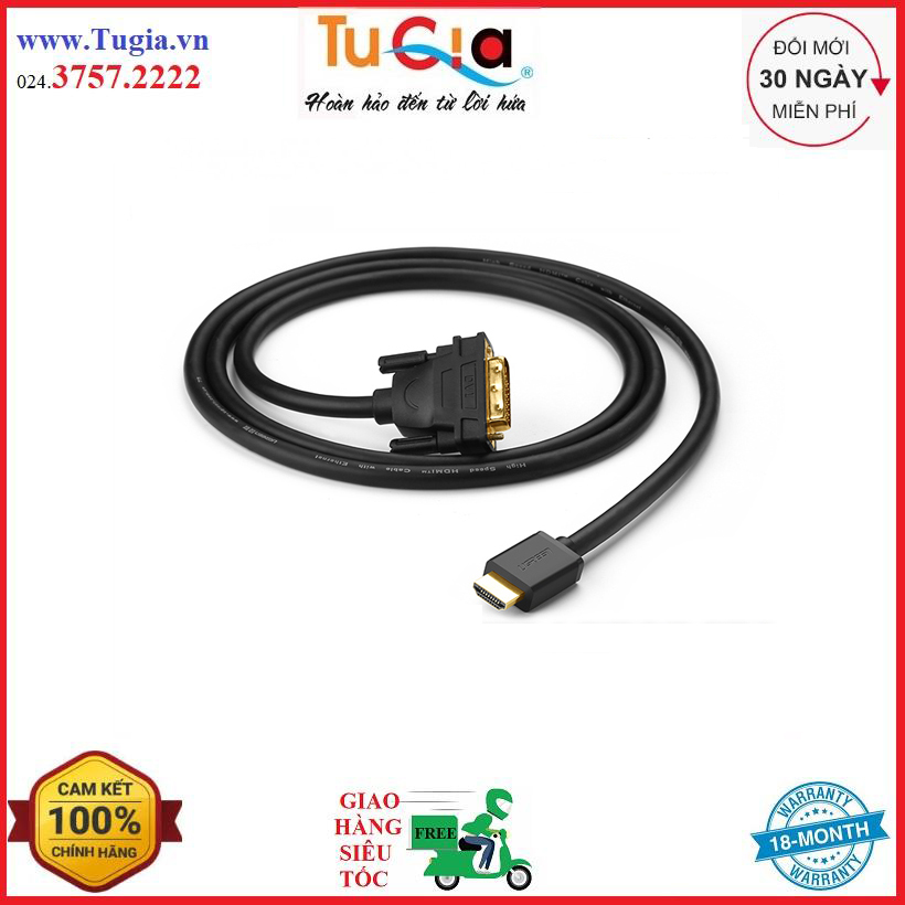 Cáp chuyển đổi hdmi sang dvi 24+1 ugreen 10137 -hàng chính hãng