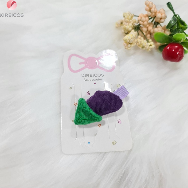 Kẹp Bấm mái Trái Cây Nhồi Bông Hoa Quả Siêu Cute - kireicos