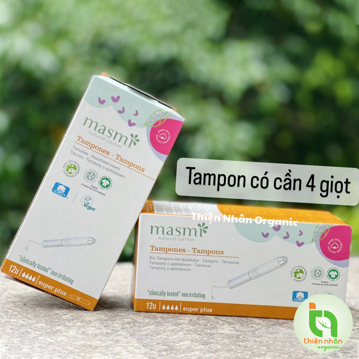 Tampon có cần đẩy hữu cơ Masmi