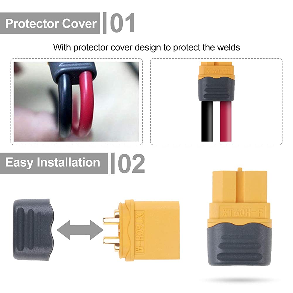 Combo 10 cặp - Jack cắm XT60H có chụp bảo vệ